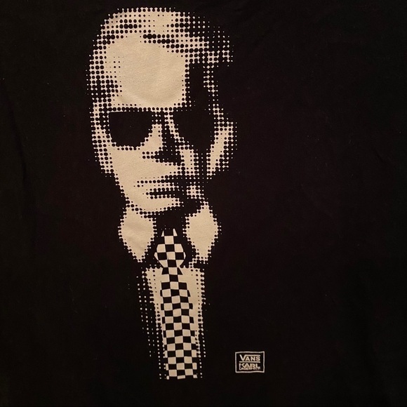 VANS Karl Lagerfeld Black T-Shirt Size Small - Picture 2 of 6